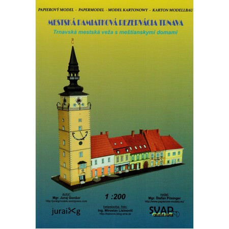 Papierový model Trnavská mestská veža s meštianskymi domami 