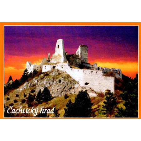 Pohľadnica Čachtický hrad nočný