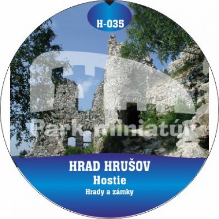 Button Hrady 035 Hrad Hrušov II, Hostie