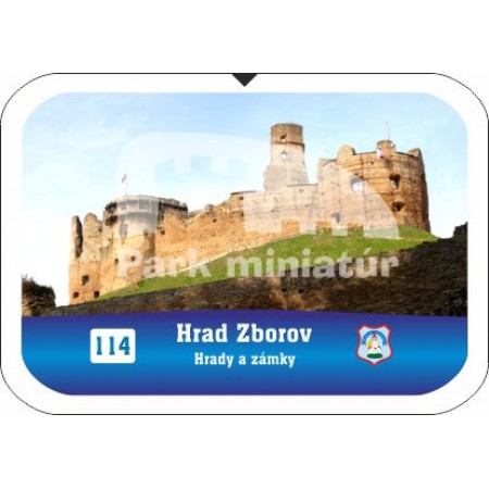 Button obdĺžnik Hrady 114 Hrad Zborov, Zborov