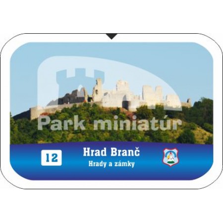 Button obdĺžnik Hrady 012 Hrad Branč, Podbranč