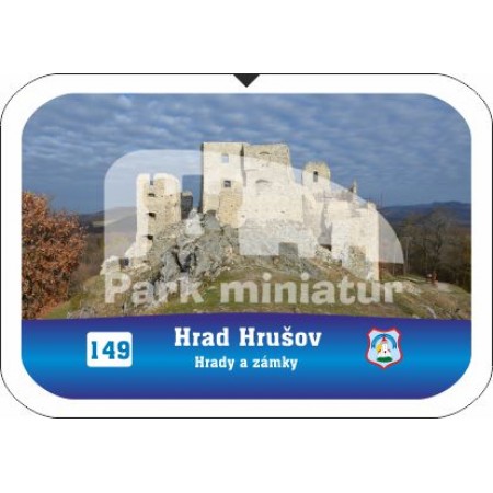 Button obdĺžnik Hrady 149 Hrad Hrušov