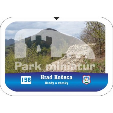 Button obdĺžnik Hrady 158 Hrad Košeca