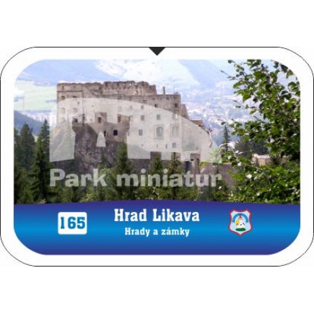 Button obdĺžnik Hrady 165 Hrad Likava