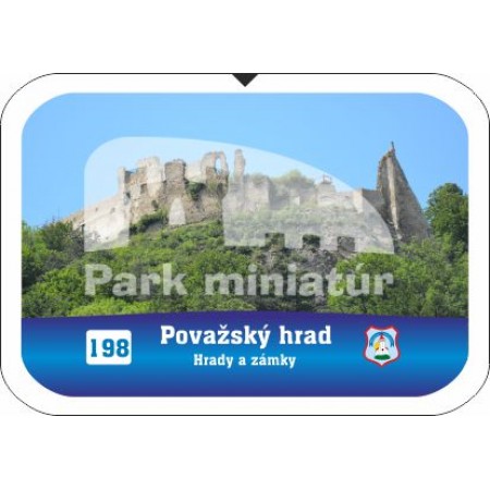 Button obdĺžnik Hrady 198 Považský hrad