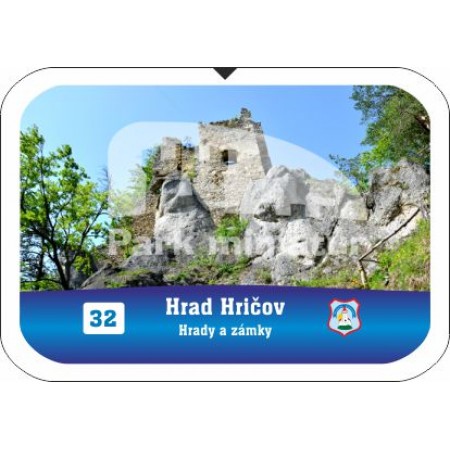 Button obdĺžnik Hrady 032 Hrad Hričov, Hričovské Podhradie