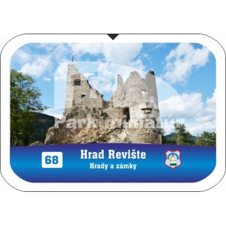 Button obdĺžnik Hrady 068 Hrad Revište, Revištské Podzámčie