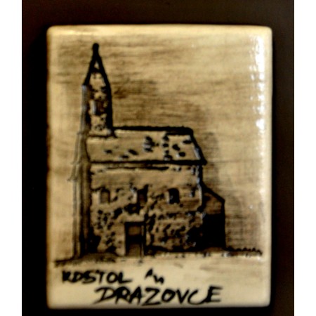 Magnetka keramická hranatá kostol Dražovce