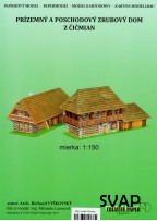 Papierový model Čičmany, prízemný a poschodový zrubový dom